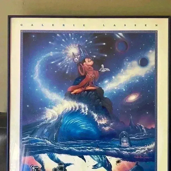 DISNEY Framed Poster "SORCERER OF SEA" BY  CHRISTIAN RIESE LASSEN. - Picture 3 of 13